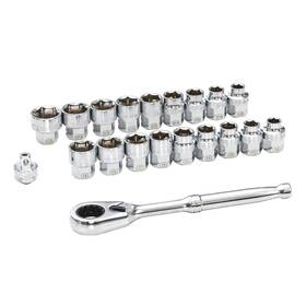 Mo67210 Masterforce 20 Piece Set 3/8 Inch Drive Go Thru Sae Metric Mechanics Hand Tool With Hard Case