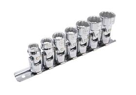 Mo67230 Masterforce 7 Piece Set Chrome Vanadium Steel 3/8 Inch Drive Metric 12 Point Flex Socket