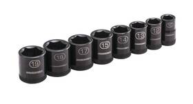 Mo67237 Masterforce 8 Piece Set Black Chrome Vanadium Steel 3/8 Inch Drive Metric 6 Point Impact Socket