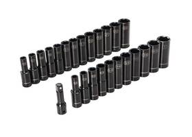 Mo68118 Masterforce 25 Piece Set Black Phosphate Vanadium Steel 1/2 Inch Drive Sae Metric Impact Socket