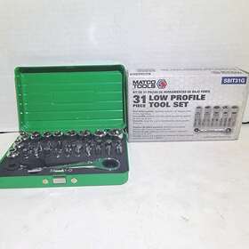 Matco Tools Sbit31g 31 Piece Low Profile Mechanic Tool Set With Green Steel Case