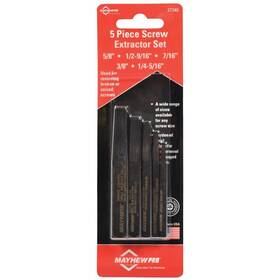 Mayhew Tools 045256373409 37340 Screw Extractor Set Carded 5-piece Multi Size