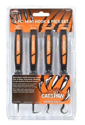 60003 Mayhew Tools 088021743625 Catspaw Mini Hook And Pick Set Chromevanadium 4piece