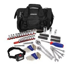 90659 Mechanics Tool Set With 100 Lumens Head Lamp 93-piece