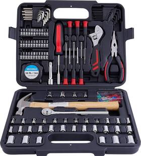 Mm8001 Mechmax 149-piece Home And Auto Tool Set - Socket Wrench Hammer Pliers Kit With Case New