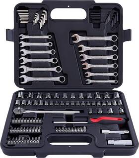 Mm8002 Mechmax 121 Piece Mechanic Tool Socket Set 3/8 And 1/4 Inch Drive Sae Metric Size Wit