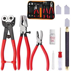 Me-czq9ps Meillyocean Glass Cutting Tool Set With Pliers Oil And Storage Case Cutter Kit Ti