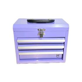 Members Mark 193968429881 Purple 3 Drawer Steel Mini Tool Box New In
