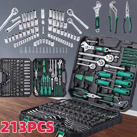 0wca3axy Merxeng Pho 213pcs Mechanics Tool Set 1/4 Inch 3/8 1/2 Metric Socket Wrench Kit &case