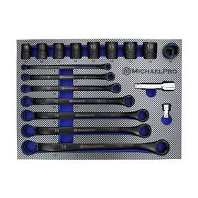 Mp001218 Michaelpro 18-piece Bolt Extractor Wrench And Socket Set 45 Offset