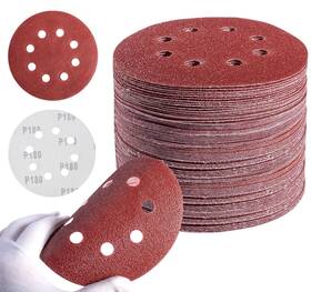 Mido Professional Abrasive 683813622173 Sanding Disc 5 Inch 8 Hole Hook And Loop Pads For Orbital Sander 40/6