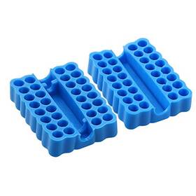 Miguco 797566301480 2pcs 32 Holes Hex Shank Screwdriver Bits Holder Plastic Storage Tray Organizer