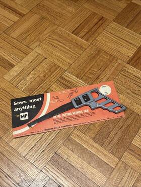 237c Miller Falls Vintage Millers No. Pistol Grip Metal Cutting Keyhole Saw - Nos