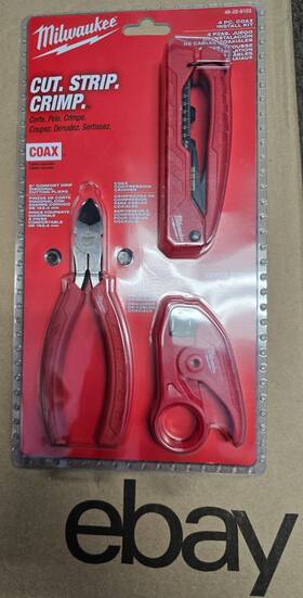 48-22-8103 Milwaukee 045242848324 Tool Coax Install Kit Uninsulated 3 Pcs Same Day Shipping