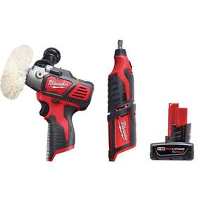 2438-20-2460-20-48-11-2460 Milwaukee Home M12 12v Lithium-ion Cordless Variable Speed Polisher/sander Pack