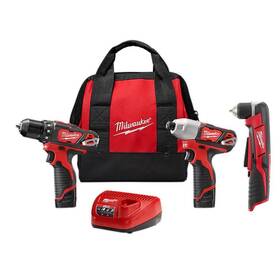 2494-22-2415-20 Milwaukee Power Tool Combo Kit 12v Lithium-ion Cordless Led Light Brushed Red