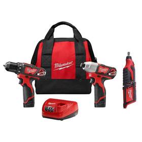 2494-22-2460-20 Milwaukee Power Tool Combo Kits 12v Li-ion Cordless Drill Driver/impact 2-tool