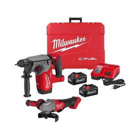 2912-22-2880-20 Milwaukee 1 Inch Cordless Sds-plus Rotary Hammer Kit With 4-1/2 /5 Grinder 18v