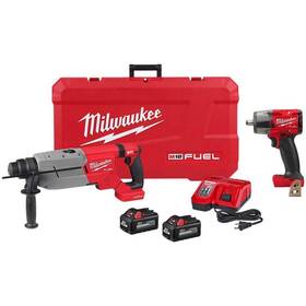 2916-22-2962-20 Milwaukee 1-1/4 Inch Sdsplus Rotary Hammer Kit 18v Li-ion Cordless 1/2 Impact Wrench