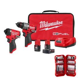3497-22-48-32-4023 Milwaukee Hammer Drill Impact Driver 12v Brushless Cordless With Bit Set 45-piece