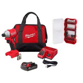 3650-21p-48-32-4095 Milwaukee M18 18v Lith-ion Compact Brushless Cordless Impact Driver Kit With One 2.0 Ah