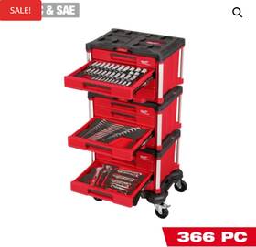Milwaukee 445004059020 Tool 366 Piece Master Mechanics Hand Set With Packout Drawers