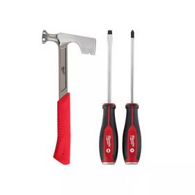 Milwaukee 445010150124 15 Oz Drywall Hammer And Demolition Screwdriver Set Heavy-duty Hand Tools