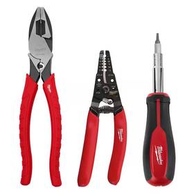 Milwaukee 445038326310 Electricians Screwdriver Linemans Plier And Wire Stripper Tool Kit 3-piece