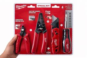 48-22-6919 Milwaukee 4-piece Hand Tool Set Cutter Stripper Knife Screwdriver