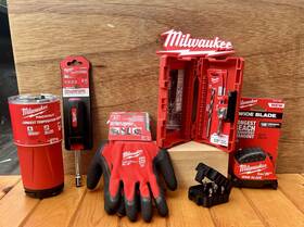 48-22-8392 Milwaukee Packout Hollowcore Wide Blade Tool Set Nut Driver Tape Gloves