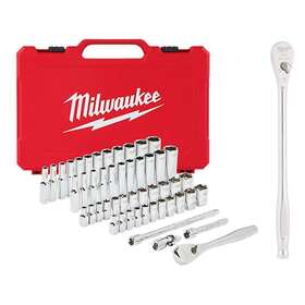 48-22-9004-48-22-9005 Milwaukee Ratchet Socket Mechanics Tool Set 1/4 Inch Drive Sae/metric 51-pcs
