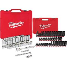48-22-9008-49-66-7009 Milwaukee Ratchet/socket Set With Impact Socket 3/8 Inch Drive Sae/metric 99-pcs