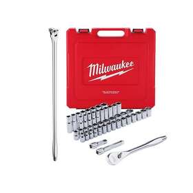 48-22-9013-48-22-9010 Milwaukee Breaker Bar 24 Inch 1/2 Drive With Sae/metric Ratchet Socket Set 48-pcs