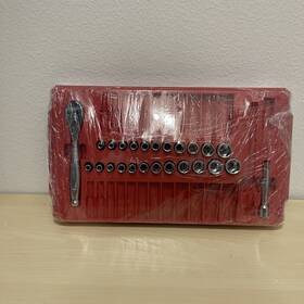 48-22-9044 Milwaukee Ratchet And Socket Set 25-piece 90 Tooth Design 1/4 Inch Drive Metric/sae