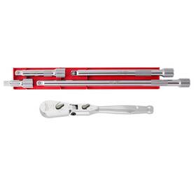 48-22-9051-48-22-9342 Milwaukee Flex Head Ratchet 1/2 Inch Drive Reversible With Extension Set 5-piece