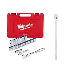 48-22-9410-48-22-9050 Milwaukee Ratchet Socket Set 1/2 Inch -drive Extended 18 23-piece