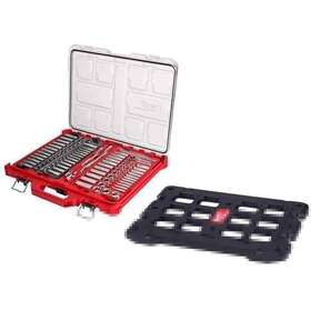 48-22-9486-48-22-8485 Milwaukee Drive Sae/metric Ratchet/socket Mechanics Tool Set With Packout Case