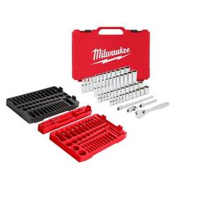 48-22-9486t-48-22-9004 Milwaukee Ratchet Socket Set Intermediate Metric Sae Impact With Adapter