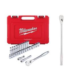 48-22-9510-48-22-9050 Milwaukee Metric Ratchet Impact Socket Set 1/2 Inch Drive With Carrying Case 29-pcs