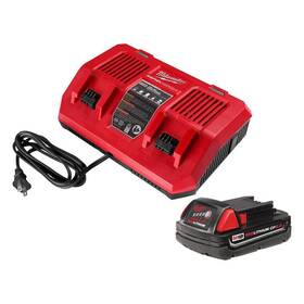 48-59-1802-48-11-1820 Milwaukee Home M18 18-volt Lithium-ion Dual Bay Rapid Battery Charger Compact