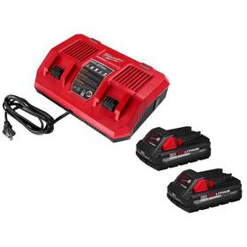 48-59-1802-48-11-1837 Milwaukee M18 18-volt Lithium-ion Dual Bay Rapid Battery Charger With 3.0ah Pack