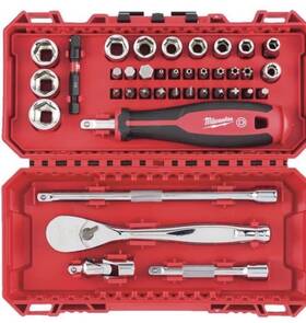 4932-4983-81 Milwaukee Milawaukee Ratchet Socket And Bit Set 1/4 Inch 38 Pieces
