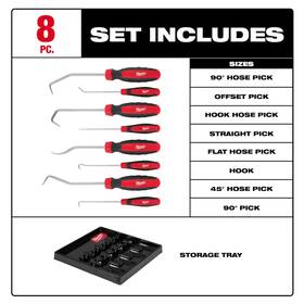 Milwaukee 726084759138 Hook And Pick Set 8-piece