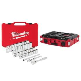 Milwaukee 888232222243 1/4 Inch Ratchet And Socket Mechanics Tool Set 50-pc With Packout 22 Box