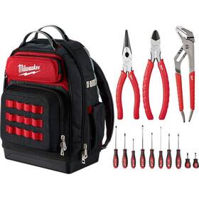 Milwaukee 888234579727 Tool Bags Ultimate Jobsite Backpack With Pliers Kit Screwdriver Set