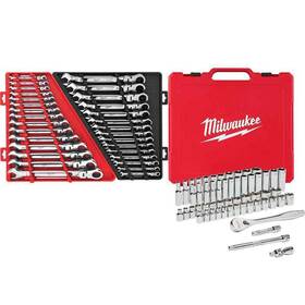 Milwaukee 888234580143 3/8 Inch Drive Sae/metric Ratchet And Socket Mechanics Tool Set 86-piece