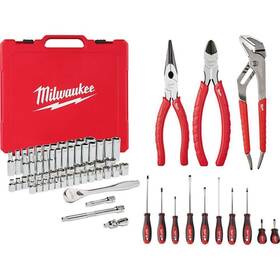 Milwaukee 888234580204 Ratchet Socket Mechanics Tool Set 3/8 Inch With Pliers Screwdrivers 69-pcs