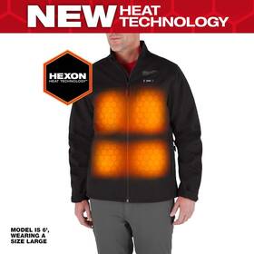 M100b-21m Milwaukee Mens Medium M12 12-volt Lithium-ion Cordless Tough Shell Black Heated Jacket