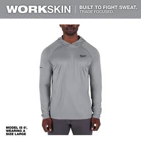 Milwaukee M550g-3x Workskin Hooded Sun Shirt - Gray 3x