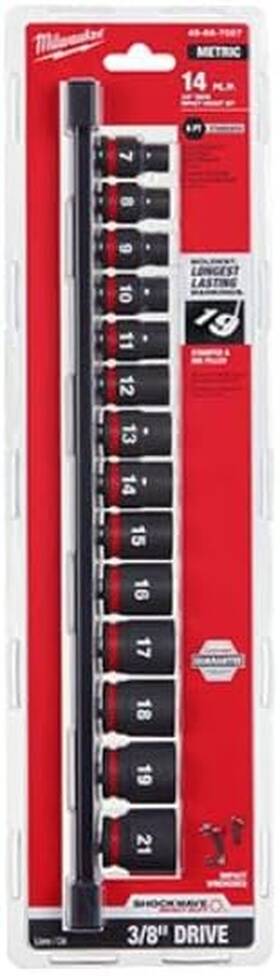 Mwk49-66-7007 Milwaukee Set Tool Drive Socket Ratchet Mechanics 3/8 Inch Sae Metric Case
